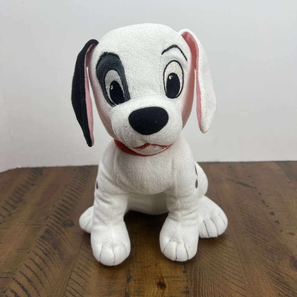 Disney 101 Dalmatians Patch Plush 13" Puppy Dog Red Collar Stuffed Animal